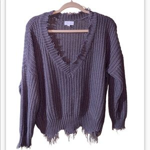 Pink Lily distressed sweater